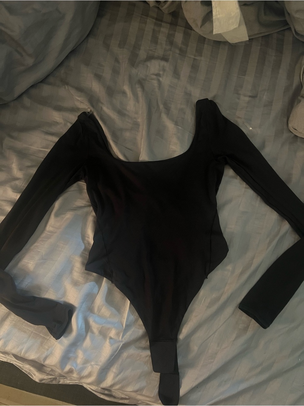 lululemon Wunderunder Black Long-Sleeve Scoop-Neck Bodysuit